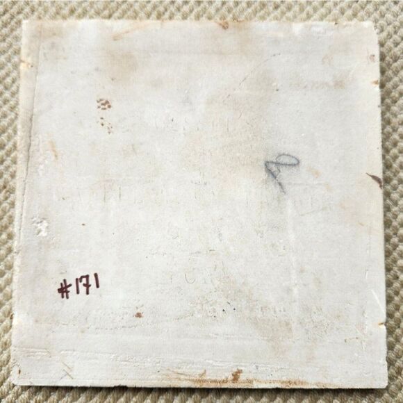 Wessels White Laurel Wreath Decorated Art Nouveau Majolica Ceramic Antique Tile - Picture 6 of 6